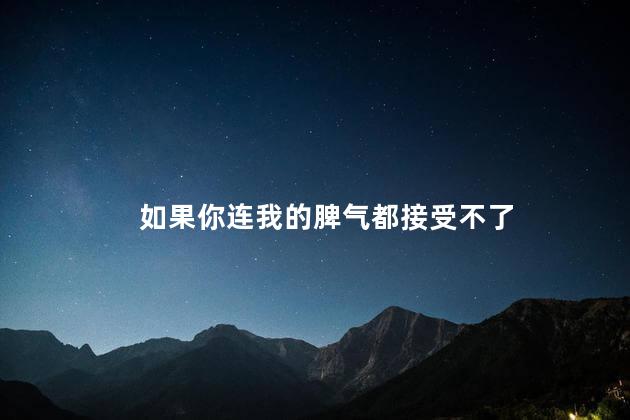 如果你连我的脾气都接受不了