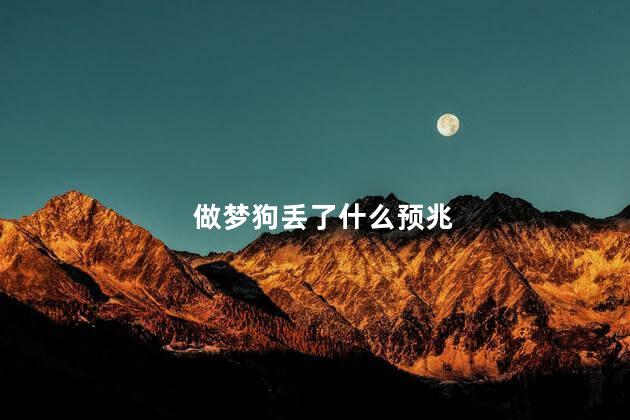 做梦狗丢了什么预兆