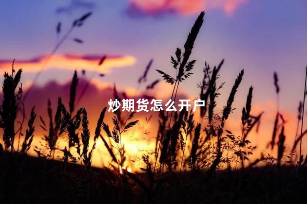 炒期货怎么开户