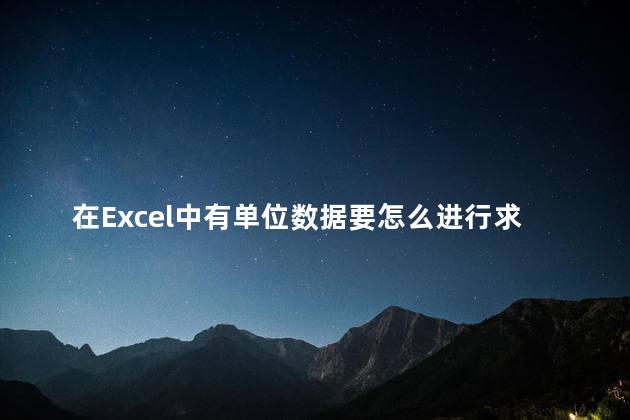 在Excel中有单位数据要怎么进行求和