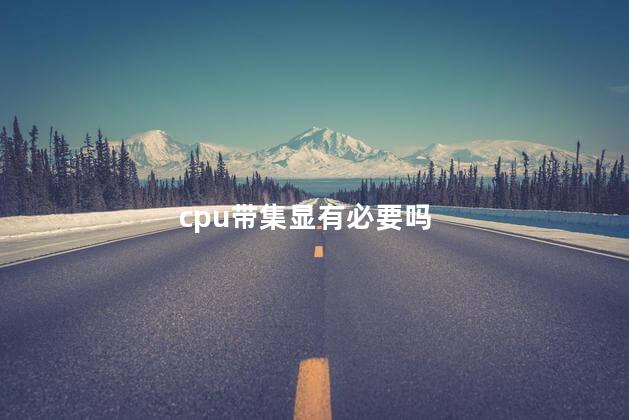 cpu带集显有必要吗