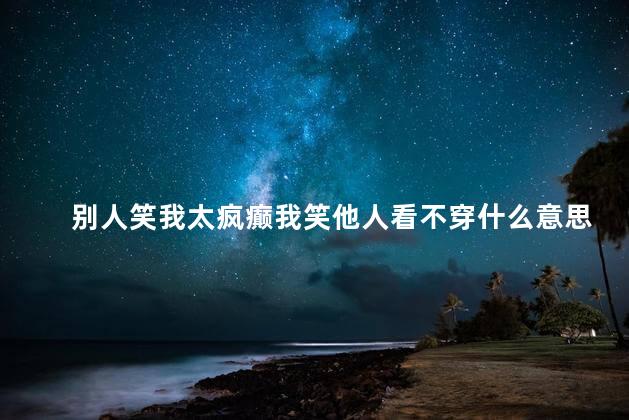 别人笑我太疯癫我笑他人看不穿什么意思