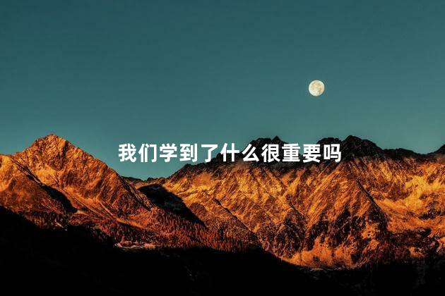 我们学到了什么很重要吗