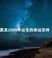 属龙2000年出生的命运怎样 属龙2000年出生的命运