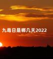 九毒日是哪几天2022