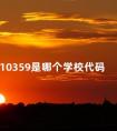 10359是哪个学校代码 10359什么学校