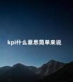 kpi什么意思简单来说 KPI的简短含义