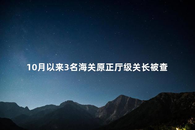 10月以来3名海关原正厅级关长被查