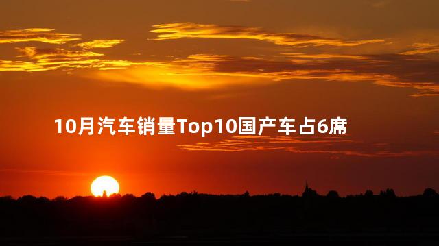 10月汽车销量Top10国产车占6席