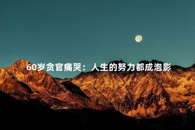 60岁贪官痛哭：人生的努力都成泡影