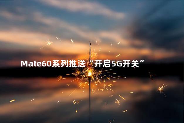 Mate60系列推送“开启5G开关”消息