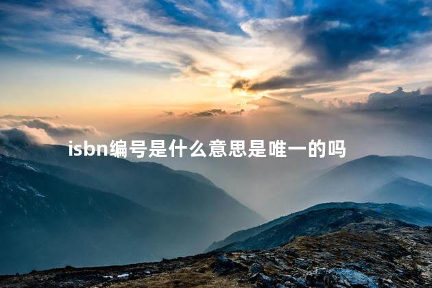 isbn编号是什么意思