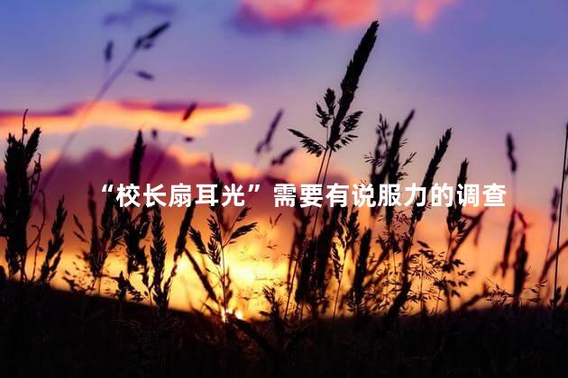 “校长扇耳光”需要有说服力的调查