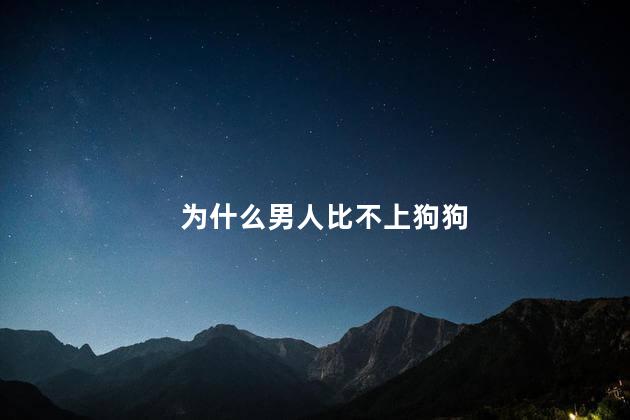 为什么男人比不上狗狗