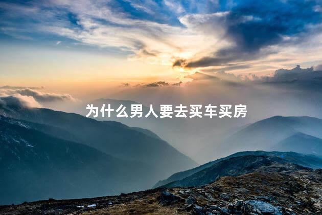 为什么男人要去买车买房