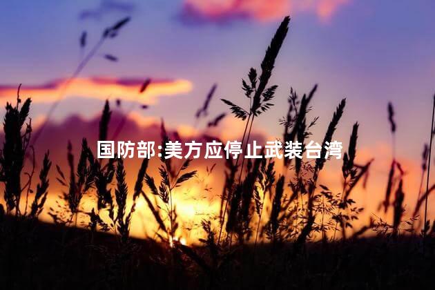 国防部:美方应停止武装台湾