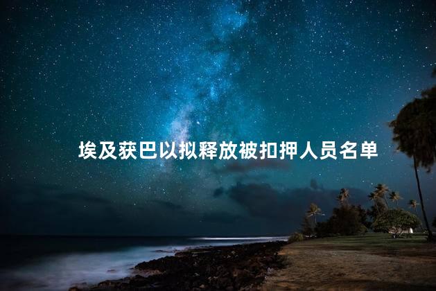 埃及获巴以拟释放被扣押人员名单