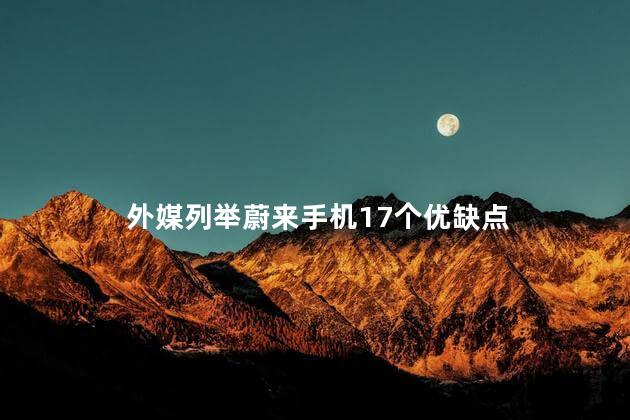 外媒列举蔚来手机17个优缺点