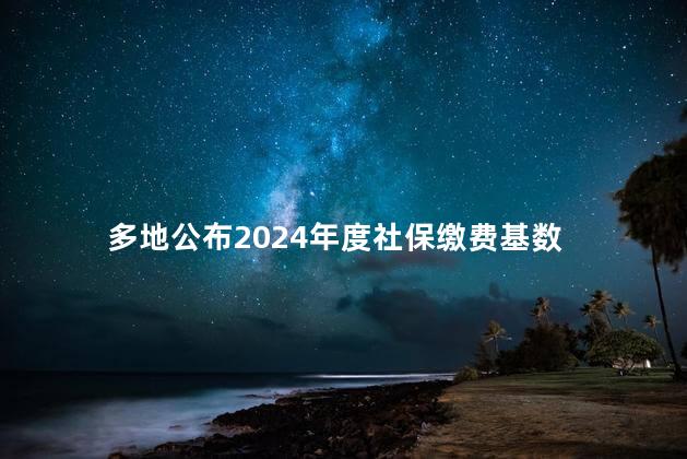 多地公布2024年度社保缴费基数