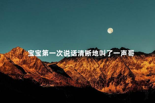 宝宝第一次说话清晰地叫了一声哥