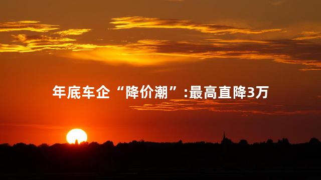 年底车企“降价潮”:最高直降3万