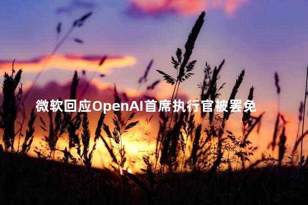 微软回应OpenAI首席执行官被罢免