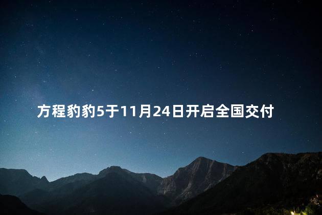 方程豹豹5于11月24日开启全国交付