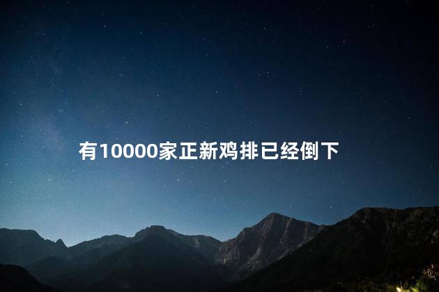 有10000家正新鸡排已经倒下