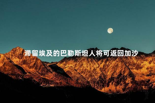 滞留埃及的巴勒斯坦人将可返回加沙