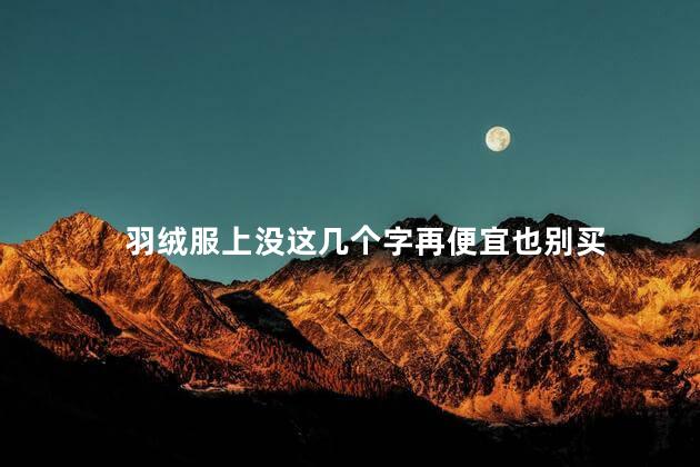 羽绒服上没这几个字再便宜也别买