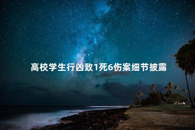 高校学生行凶致1死6伤案细节披露