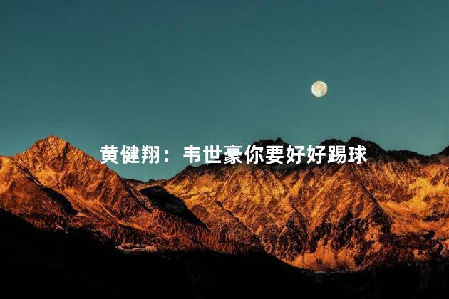 黄健翔：韦世豪你要好好踢球